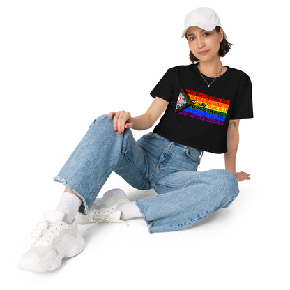 Be Gay Do Crime Pride Progress Flag -  Unisex - Crop top