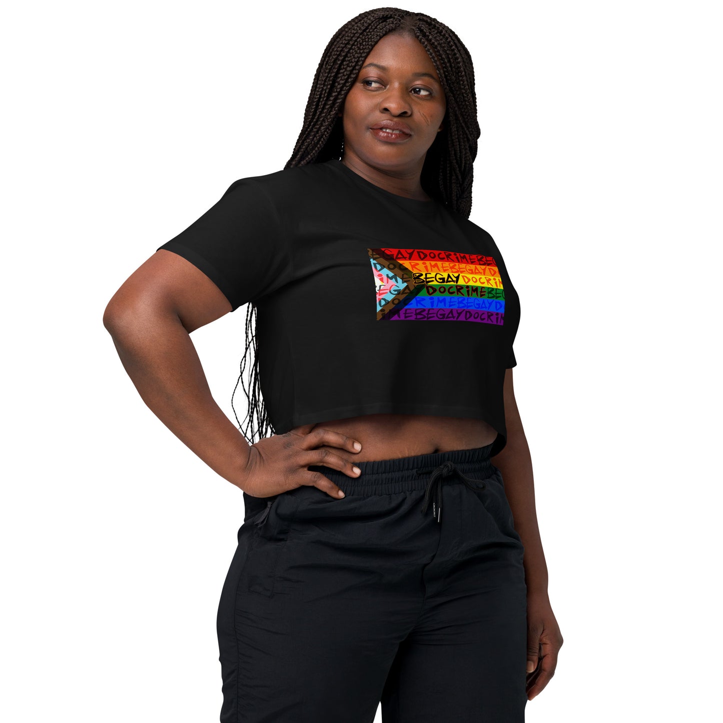 Be Gay Do Crime Pride Progress Flag -  Unisex - Crop top