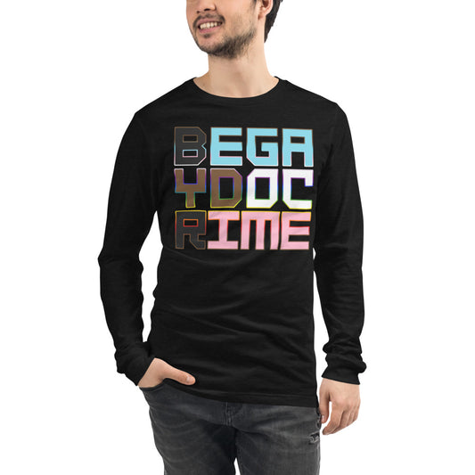 Be Gay Do Crime Trans Pride Progress Colorwash Unisex Long Sleeve Tee