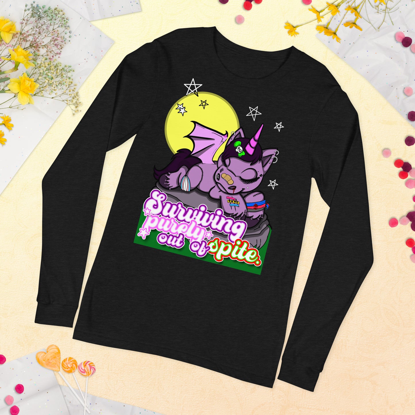 The Gothicorn Surviving Purely Out Of Spite - Unisex Long Sleeve Tee