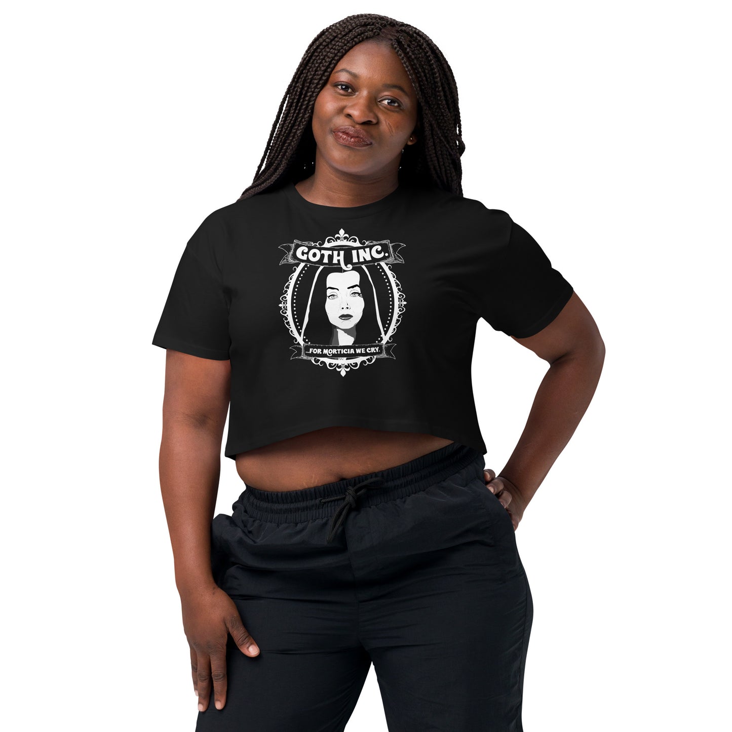 Goth Inc. - Morticia - Unisex - Crop Top T-Shirt - Black