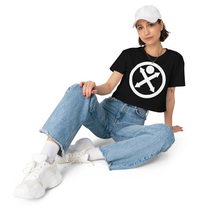 The Coil Of Sihn - Bound Circle Logo - Unisex - Crop Top T-Shirt - Black