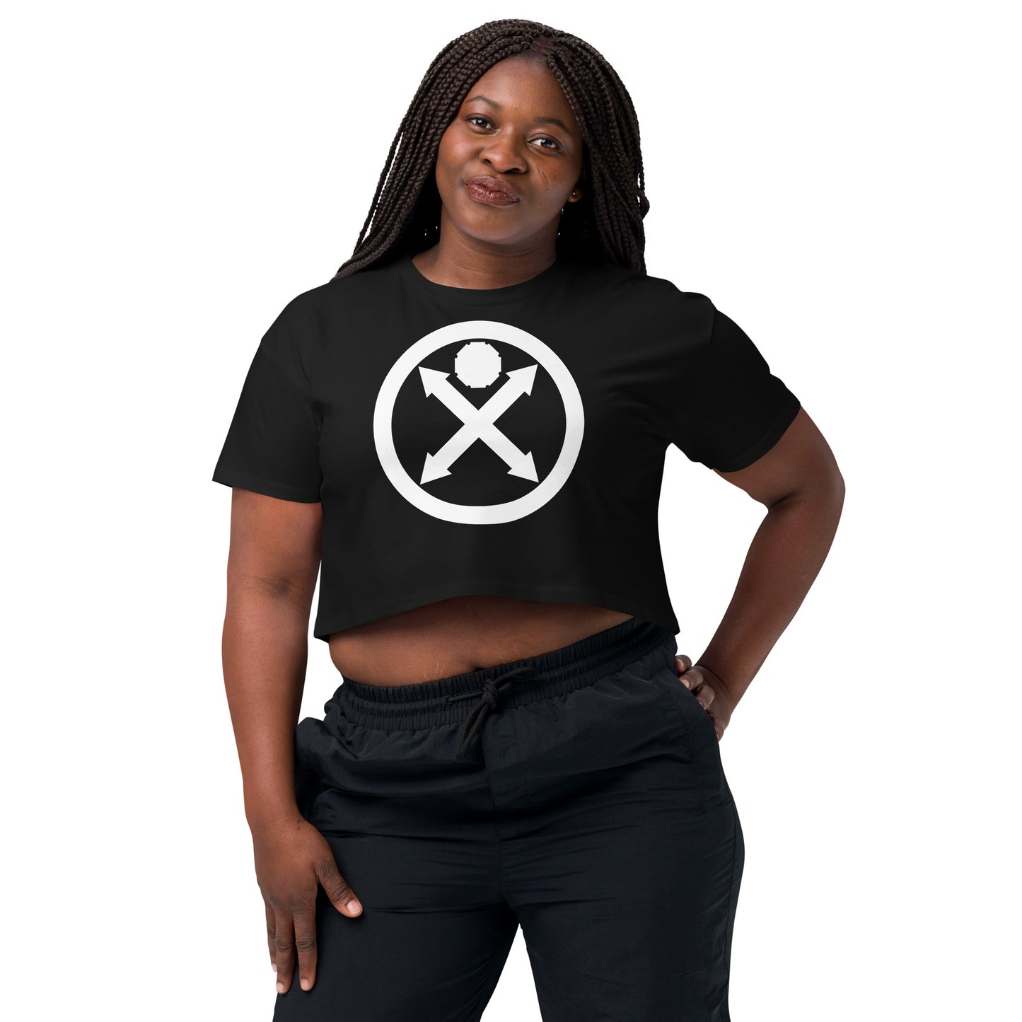 The Coil Of Sihn - Bound Circle Logo - Unisex - Crop Top T-Shirt - Black