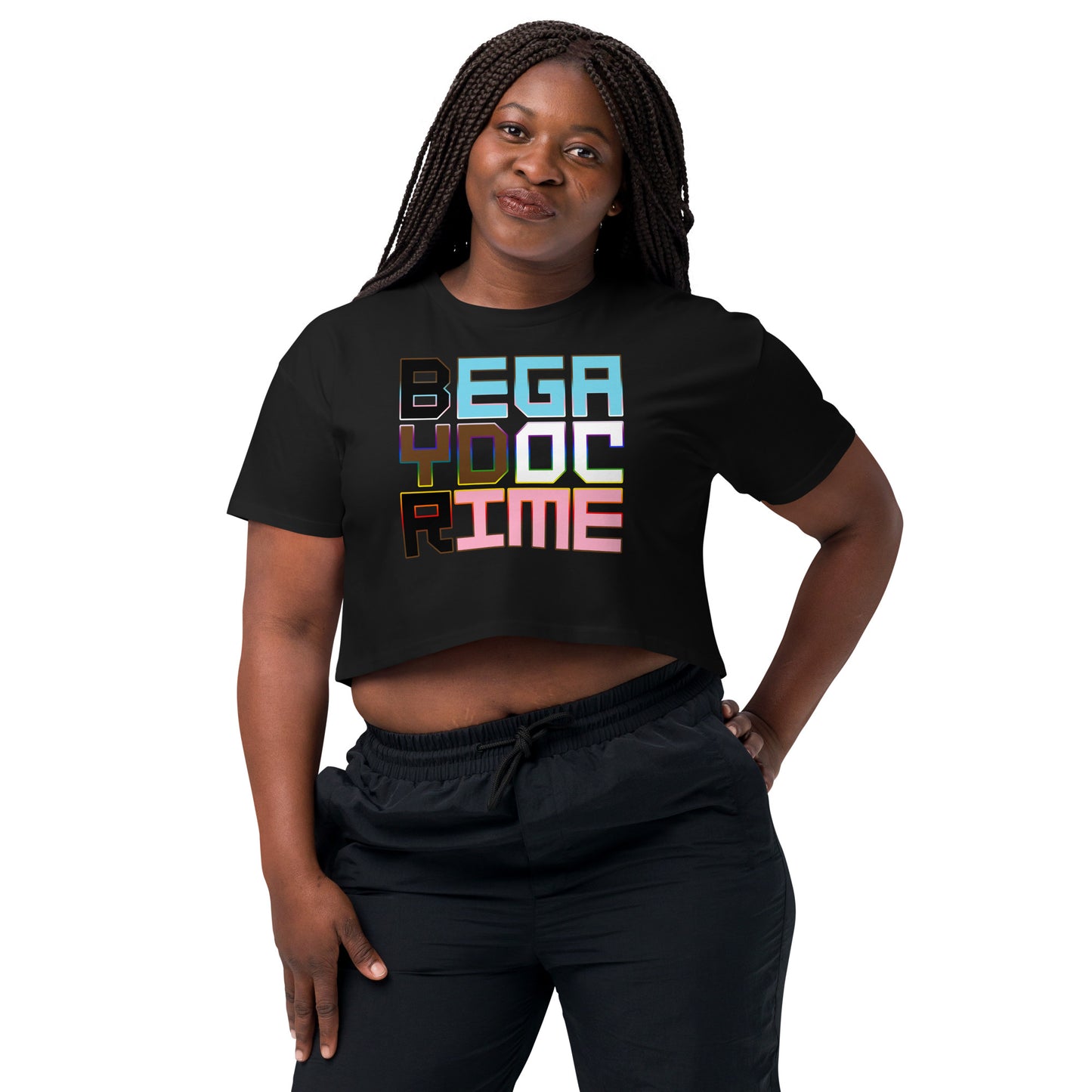 Be Gay Do Crime Pride Progress Colorwash - Unisex - Crop Top T-Shirt