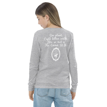 The Cosmos Of Us Cover Art Design - Intricate Embrace - Youth Long Sleeve Tee - 2-Sided