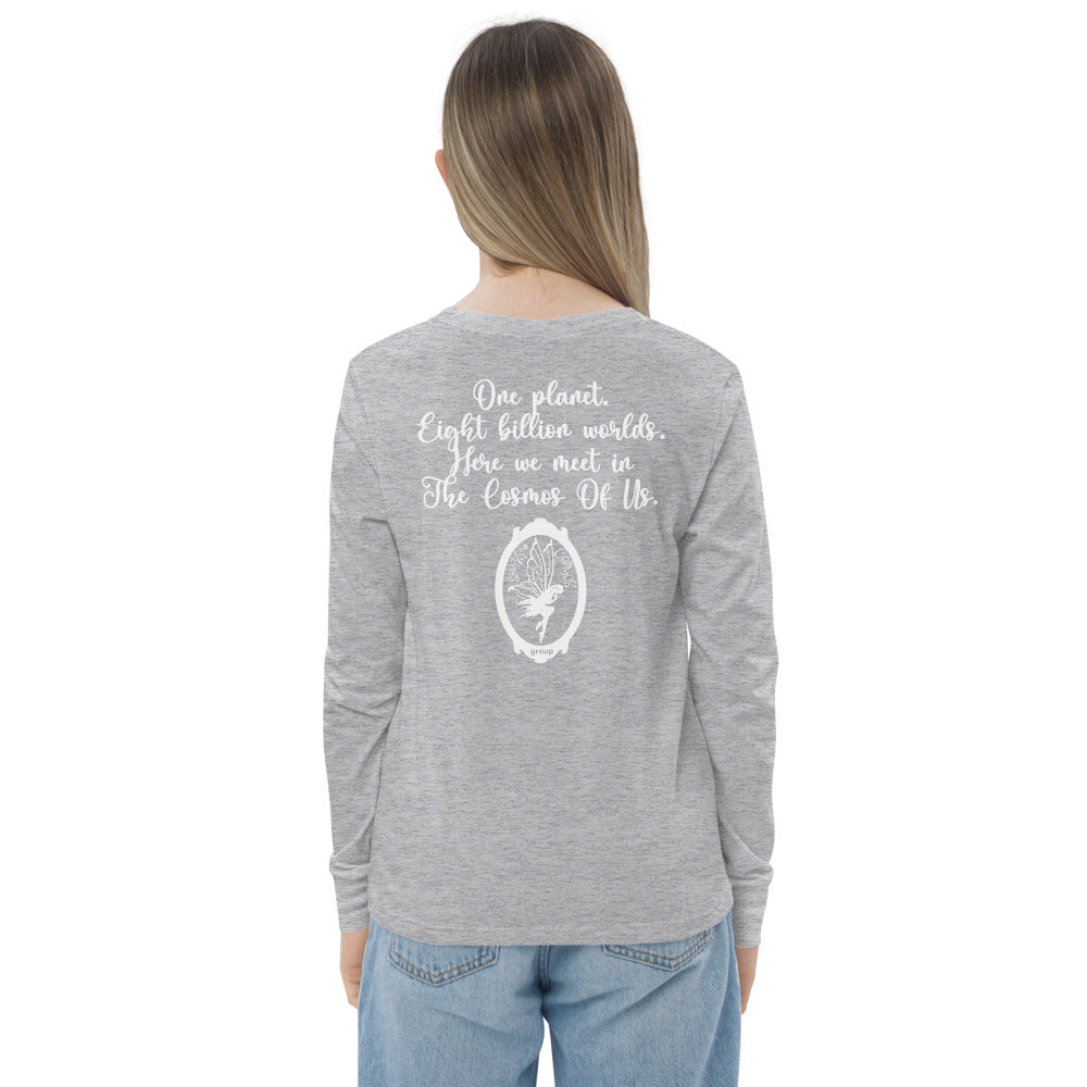 The Cosmos Of Us Cover Art Design - Intricate Embrace - Youth Long Sleeve Tee - 2-Sided