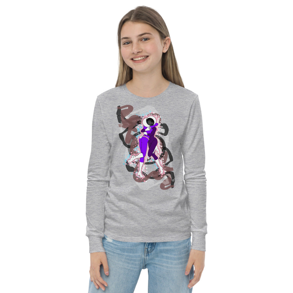 The Cosmos Of Us Cover Art Design - Intricate Embrace - Youth Long Sleeve Tee - 2-Sided