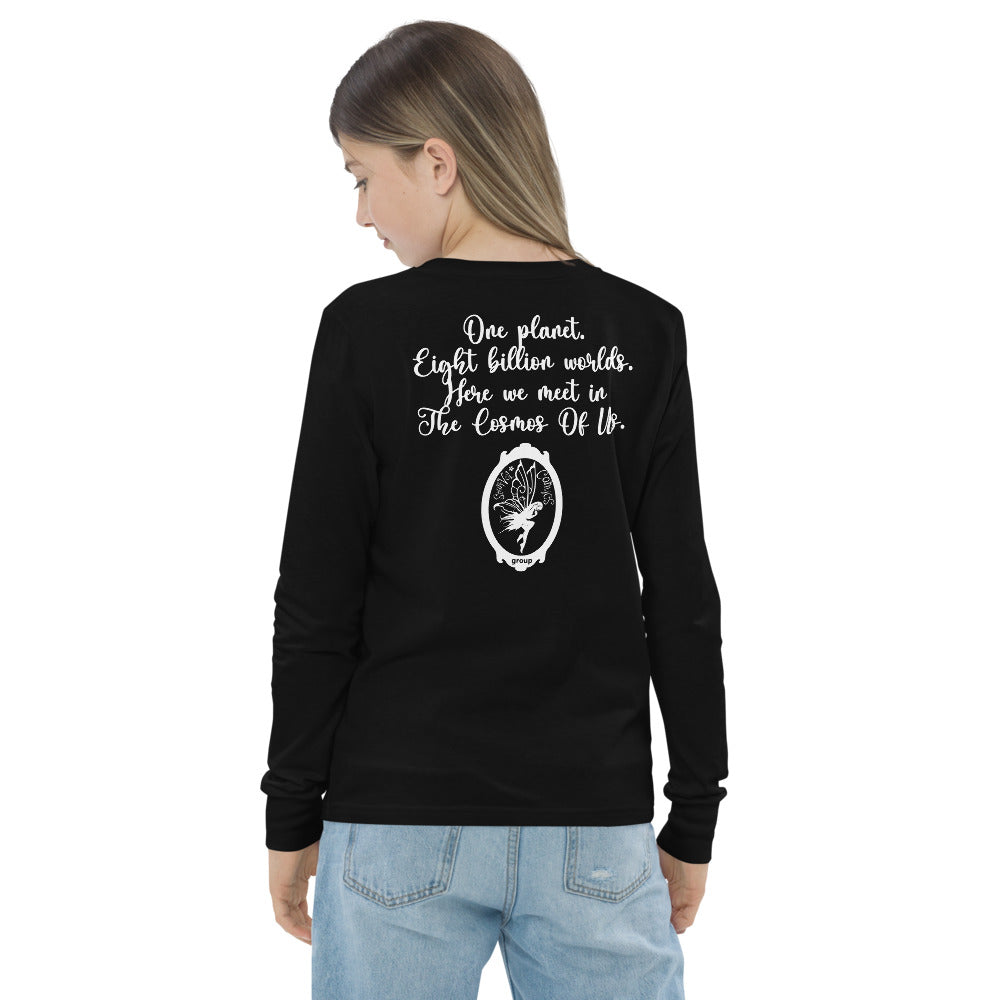 The Cosmos Of Us Cover Art Design - Intricate Embrace - Youth Long Sleeve Tee - 2-Sided