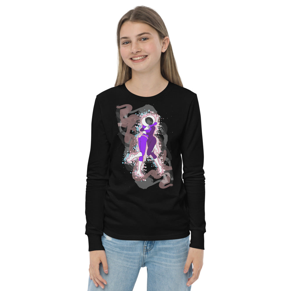 The Cosmos Of Us Cover Art Design - Intricate Embrace - Youth Long Sleeve Tee - 2-Sided