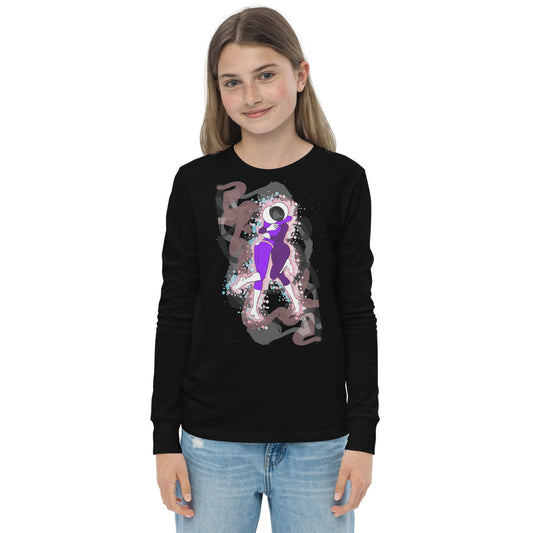 The Cosmos Of Us Cover Art Design - Intricate Embrace - Youth Long Sleeve Tee - 2-Sided