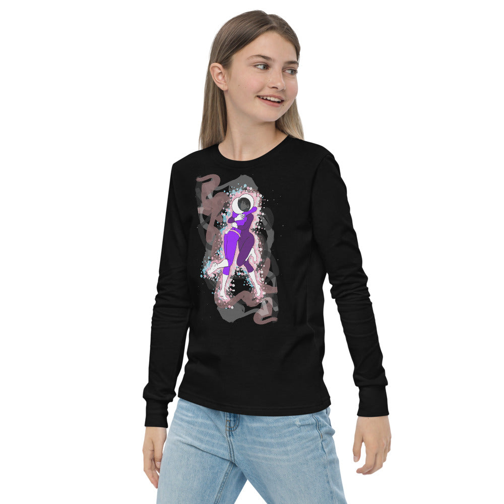 The Cosmos Of Us Cover Art Design - Intricate Embrace - Youth Long Sleeve Tee - 2-Sided