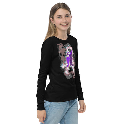 The Cosmos Of Us Cover Art Design - Intricate Embrace - Youth Long Sleeve Tee - 2-Sided