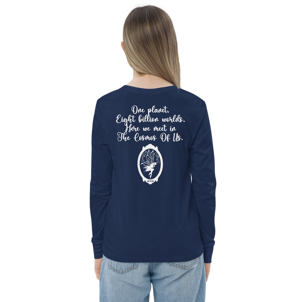 The Cosmos Of Us Cover Art Design - Intricate Embrace - Youth Long Sleeve Tee - 2-Sided