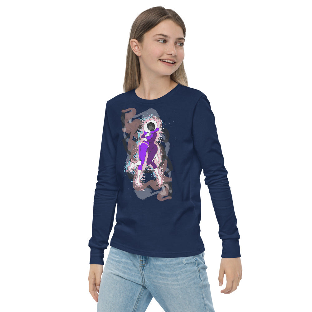 The Cosmos Of Us Cover Art Design - Intricate Embrace - Youth Long Sleeve Tee - 2-Sided