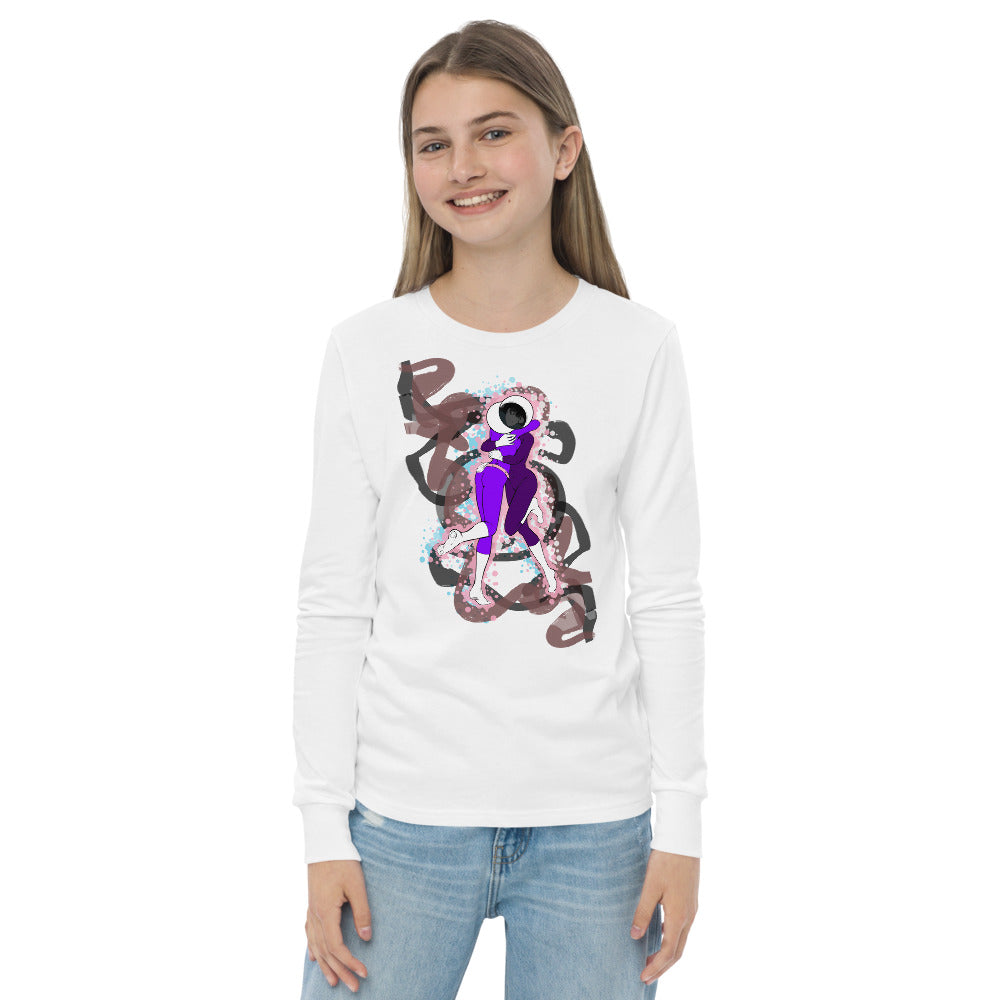 The Cosmos Of Us Cover Art Design - Intricate Embrace - Youth Long Sleeve Tee - 2-Sided