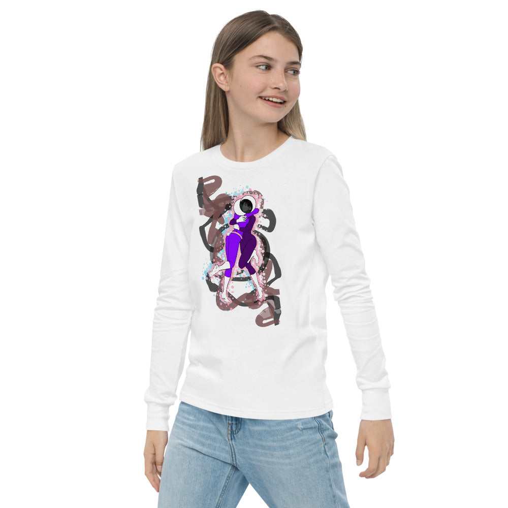 The Cosmos Of Us Cover Art Design - Intricate Embrace - Youth Long Sleeve Tee - 2-Sided