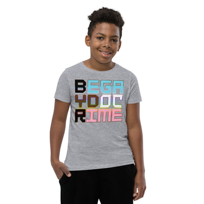 Be Gay Do Crime Trans Pride Progress Colorwash Unisex Youth Short Sleeve T-Shirt