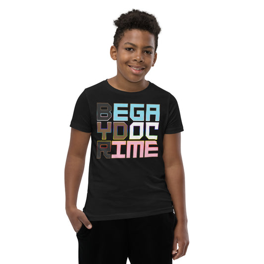 Be Gay Do Crime Trans Pride Progress Colorwash Unisex Youth Short Sleeve T-Shirt