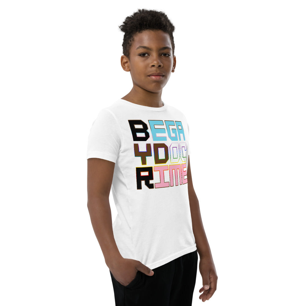 Be Gay Do Crime Trans Pride Progress Colorwash Unisex Youth Short Sleeve T-Shirt